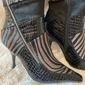 Jeffrey Campbell Grey Animal Print Boots